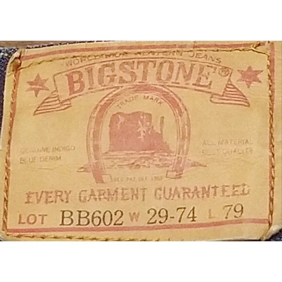 Bigstone Jeans Men's Size 29 Bootcut 1970's Vintage Japanese Denim Faded (27x29)